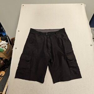 Burnside Mens Black Cargo Shorts Size 34 Utility‎ Multi Pocket Casual Outdoor